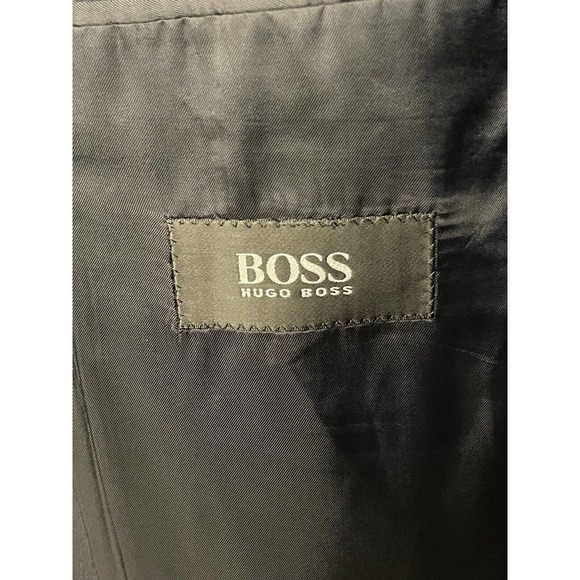 HUGO BOSS Mens 46R Sport Coat Artemis Akropolis Blue Wool 3 Button Pinstripe - Picture 7 of 12